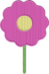 Colorful Flower Shape Embroidery Graphic