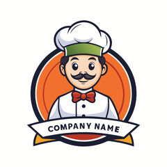 Cheerful chef logo design