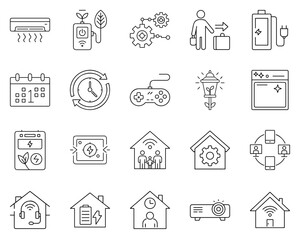 Fototapeta premium Smart Home Icon Set Featuring Technology and Connectivity Symbols