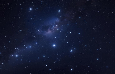 Fototapeta premium Bright Stars and a Faint Nebula in the Vastness of Space