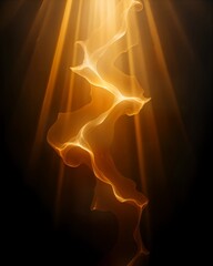 A vibrant and dynamic abstract background with a gradient of warm tones, featuring wavy, orange and blue hues. the background is composed of a soft, warm light on the left side, and a dark gradient on