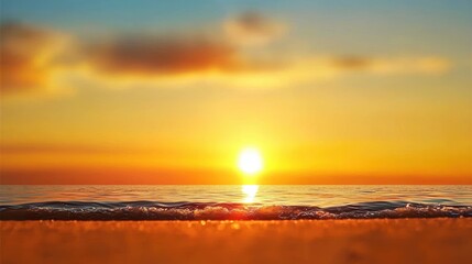 World Environment Day, Stunning Sunset Over Calm Ocean Waves