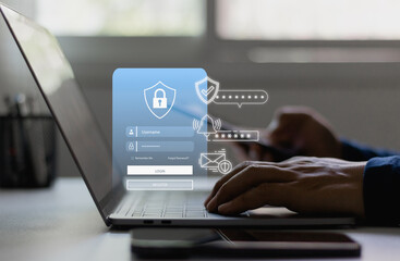 Secure multi-factor authentication login process for cybersecurity protection user privacy access...