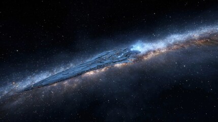 Fototapeta premium Spaceship in a galaxy (1)