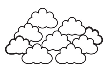cloud sky icon silhouette vector