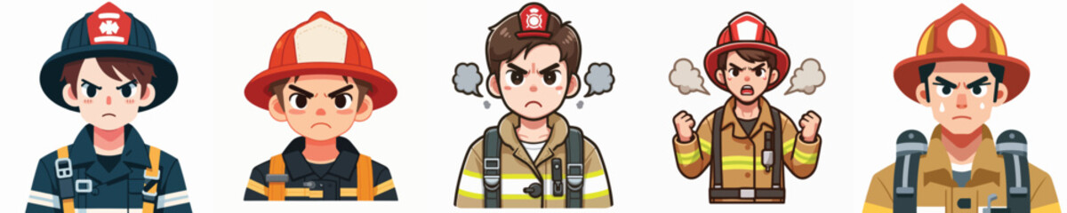 angry expression fire extinguisher character vector