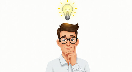 Conceito de idéia com lâmpada homem de negócios soluções corporativo negócios ilustração