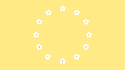 Retro and cute flower circle background