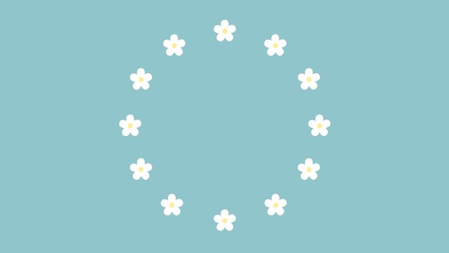 Retro and cute flower circle background