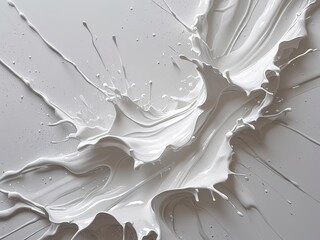 White abstract 3d stains, milk, paint, spots and splashes