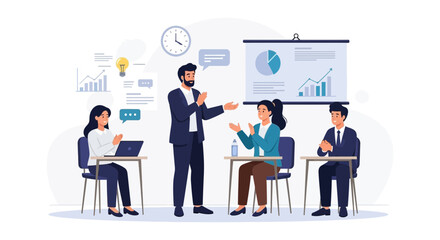 Engaging Business Presentation At Conference For Strategy Meeting To Discuss Sales Growth