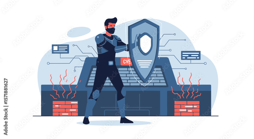 Poster cyber security guard shielding system against threat vulnerability attack