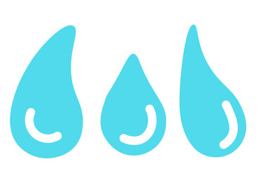 drop of water set in flat style. element for decor postcard design print sticker poster background