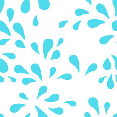 seamless pattern with drops of water in flat style. Image for background, wallpaper, banner, backdrop, decoration, wrapping, packaging, prints, textile
