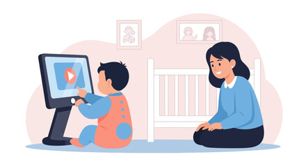 Baby's First Learning Experience With Playful Interaction And Mother's Loving Presence