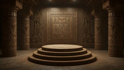 Ancient Egyptian Temple Interior With