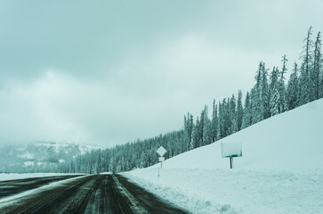 Driving on Scenic US Route 26 n the area of Dubois Wyoming,