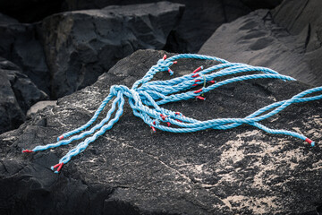 Fishing Ropes washed up after summer storm, Cambois Northumberland June 2025