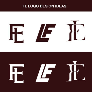 FL or LF logo design vector, Creative LF logo, FL monogram, LF business design, FL badge logo