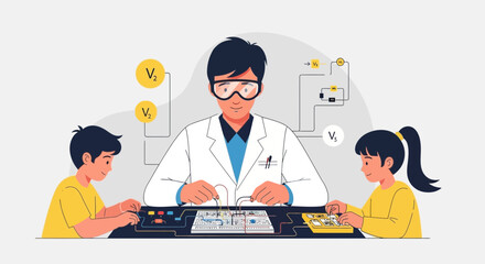 Electrical Engineering Lessons With Young Students Involving Circuit Boards
