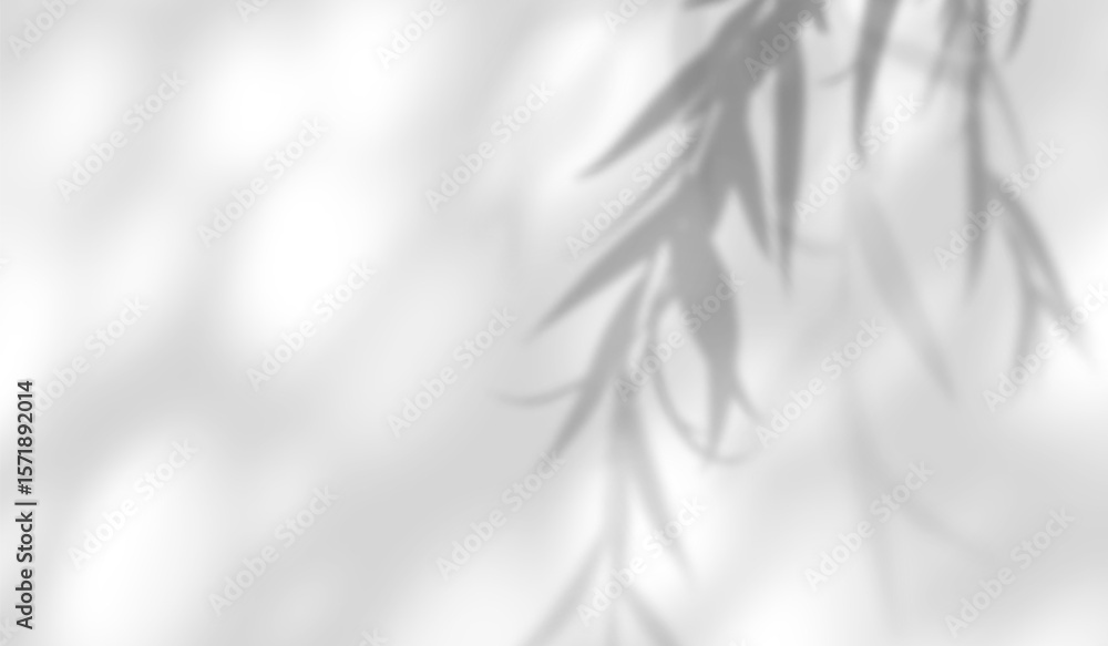 Poster tree shadow overlay background. sun light effect with leaves shade. abstract summer komorebi pattern
