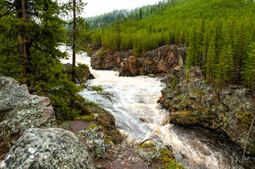 Firehole CCanyon in the Yellowstone National Park, the first national park in the US,  known for...