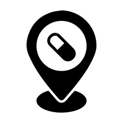 Pharmacy location glyph icon