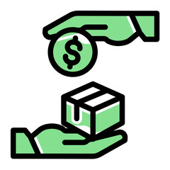 Financial Growth Transfer Icon from Accounting Icon Collection (Solid Color Lineal Style)