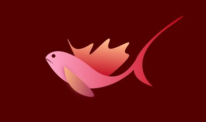 fish illustration. Aqua marin fish illustration. Graphic vector design. fish icon with remouvable background. Set of colorful fishes.Blue, pink, yellow, green fishes.