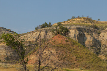 The Badlands rock formations at Theodore Roosevelt National Park, North Dakota