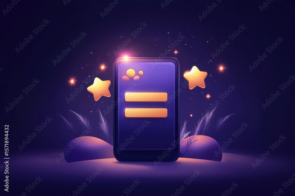 Poster interactive mobile app design showcase digital space graphic content modern environment eye-level vi