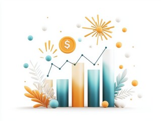 Fototapeta premium Market growth analysis business sector infographic visualization abstract environment graphical viewpoint economic trends