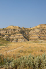 The Badlands rock formations at Theodore Roosevelt National Park, North Dakota