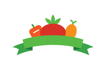 Flat Lay Of Veggie Combo With Ribbon On Bottom Edge