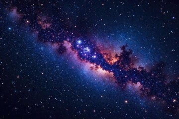 Fototapeta premium Mesmerizing cosmic scene, a breathtaking view of countless stars scattered across a deep, inky black backdrop Ideal for space, astronomy, and fantasy themes , celestial, shine, deep space