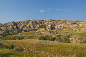 The Badlands rock formations at Theodore Roosevelt National Park, North Dakota