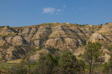 The Badlands rock formations at Theodore Roosevelt National Park, North Dakota