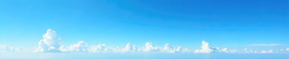 Fototapeta premium Vast, azure sky stretches endlessly, a breathtaking panorama of clear blue, perfect for travel or nature projects Clouds are few, the color is rich and vibrant , high, scene
