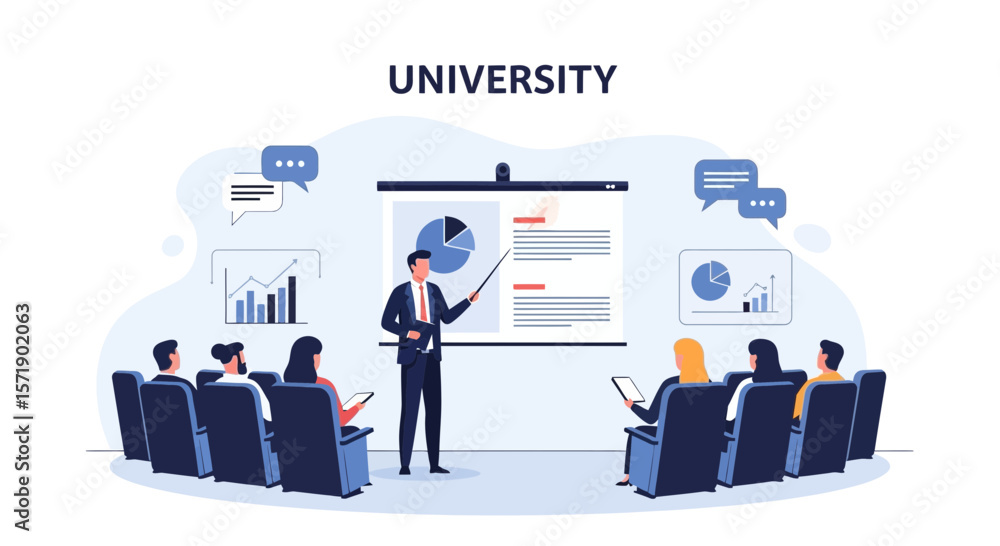 Poster lecture presentation business meeting training convention for university student