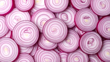 Red onion slices, close-up