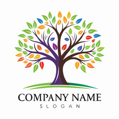 Obraz premium Colorful tree logo design