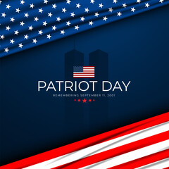 Never Forget Patriot Day September 11th background vector illustration