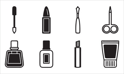 Beauty and grooming tools collection makeup nail polish