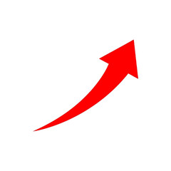 A red arrow points upwards, symbolizing growth and success isolated on white background