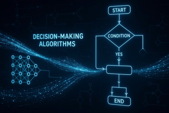 Illustration of decision making algorithms with start and end points