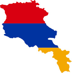 Map with flag of Armenia