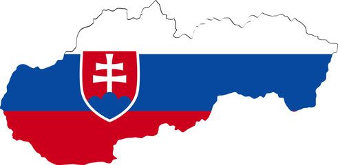Map with flag of Slovakia