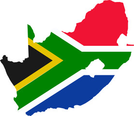 Map with flag of South Africa