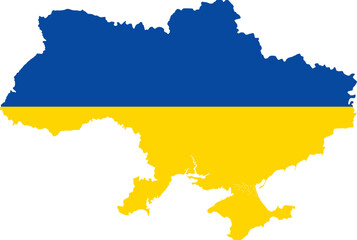 Map with flag of Ukraine