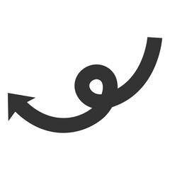 Spiral arrow turning up.